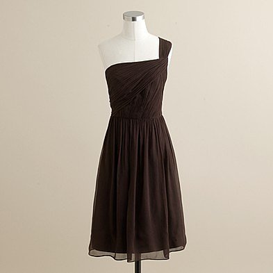 Lucienne one-shoulder dress in silk chiffon