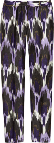 MICHAEL Michael Kors Cropped ikat-print silk-blend pants