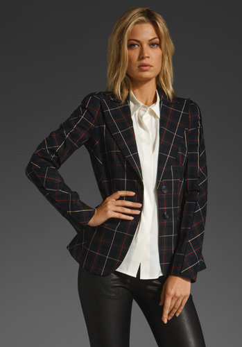 Lamb Plaid Window Pane Blazer