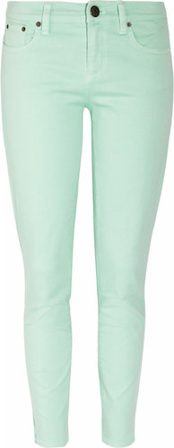 J.Crew Toothpick mint-green cropped mid-rise skinny jeans