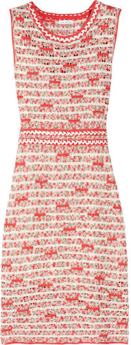 Oscar de la Renta Crocheted silk dress