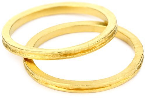 Avindy Jewelry "Stackable Bands" Set of Two Golden Channel Band s