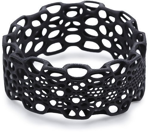 Nervous System "Subdivision" Black Nylon Bangle Bracelet Size Small