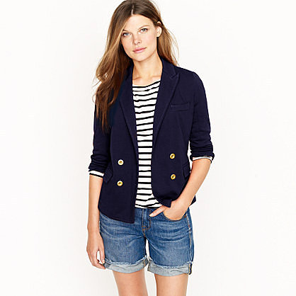 Double-breasted gold-button blazer