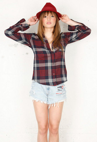 Dana Button Down Plaid Shirt in Navy - by Rails