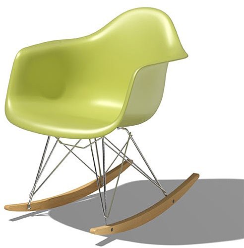Eames molded plastic rocker by herman miller