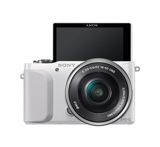 A front view of the Sony NEX-3N.
A front view of the Sony NEX-3N.
