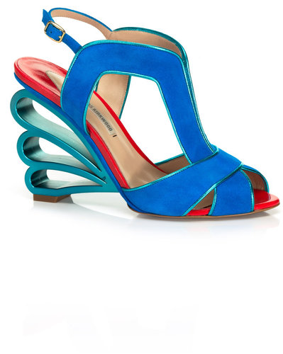 Nicholas Kirkwood Scalloped Sculpted Heel Sandal