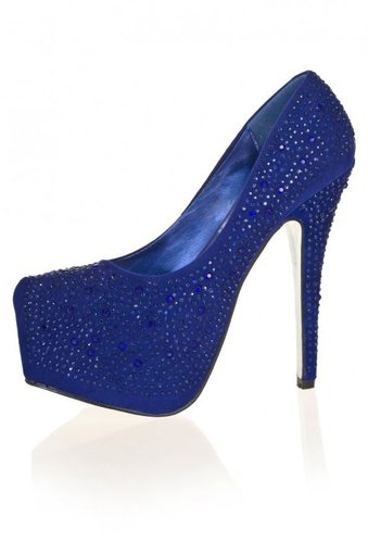Blue Diamante Platform Shoes