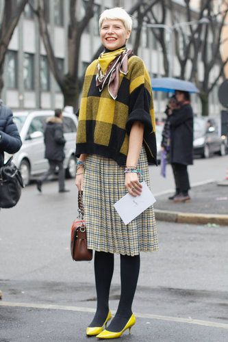 Elisa Nalin mixed plaids for a quirky play on ladylike.
Elisa Nalin mixed plaids for a quirky play on ladylike.