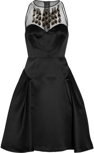 Milly Aviana embellished sateen dress