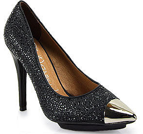 Jeffrey Campbell - Bullet - Black Rhinestone Pump With Metallic Toe Cap