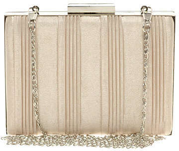 New Look Emily Pleated Satin Box Clutch