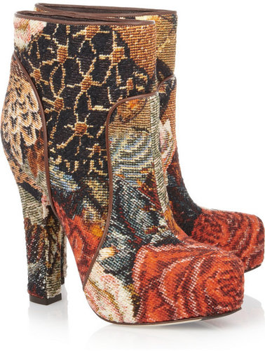 Dolce & Gabbana Tapestry ankle boots