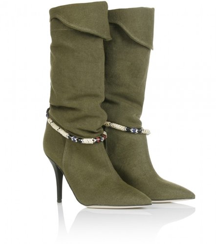 Isabel Marant FRANKLIN LINEN CANVAS BOOTS