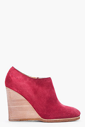 CHLOE Maroon Suede Wedges