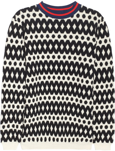 Marni Geometric wool-blend sweater