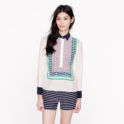 Bazaar print silk popover