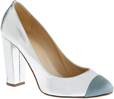 Etta cap toe metallic pumps