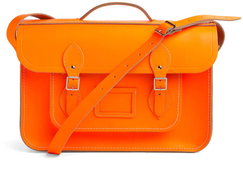 The Cambridge Satchel Company Upwardly Mobile Satchel in Neon Orange - 15"