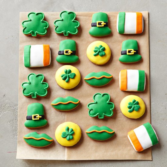 St. Patrick's Day Mini Vanilla Iced Cookies