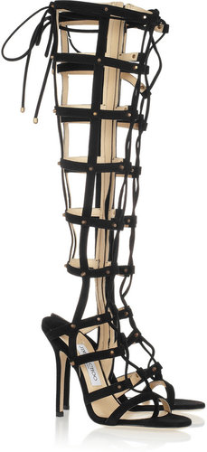 Jimmy Choo Mogul studded suede cage sandals