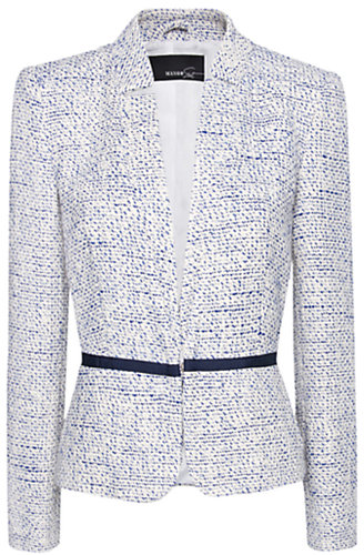 Mango Boucle Blazer, Neon Blue