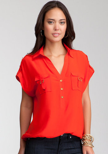 Silk Safari Pocket Blouse
