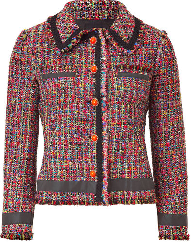 Moschino C&C Magenta Multicolor Bouclé Jacket