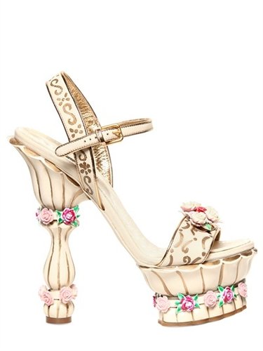 Dolce & Gabbana - 160mm Crystal, Leather & Rose Sandals