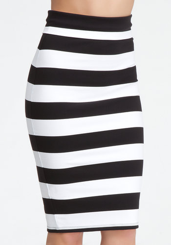 Wide Stripe Midi Skirt