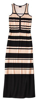 Mossimo® Women's Stripe Maxi Dress -Black/Blush