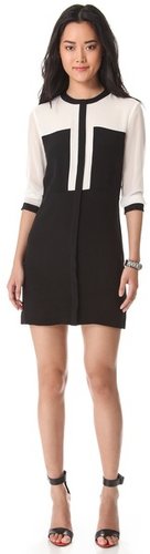 Tibi Heavy Silk Paneled Dress