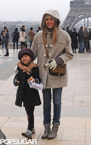 Jessica Alba and daughter Honor posed for a picture at the Eiffel Tower in Paris.
Jessica Alba and daughter Honor posed for a picture at the Eiffel Tower in Paris.