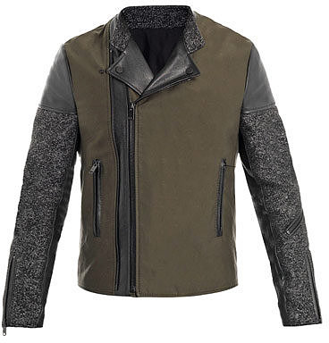 Balenciaga Tweed and leather biker jacket