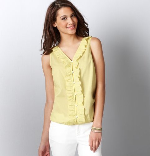White Ruffle Top