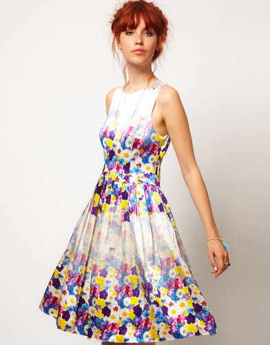 ASOS SALON Floral Midi Prom Dress