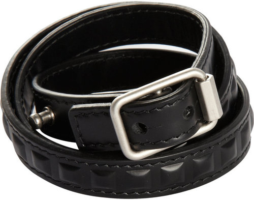 Balenciaga Leather-Covered Grommet Bracelet