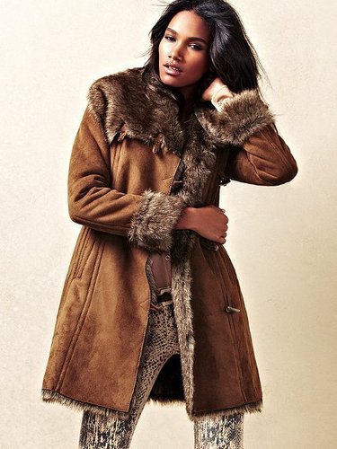 Long Faux-shearling Coat