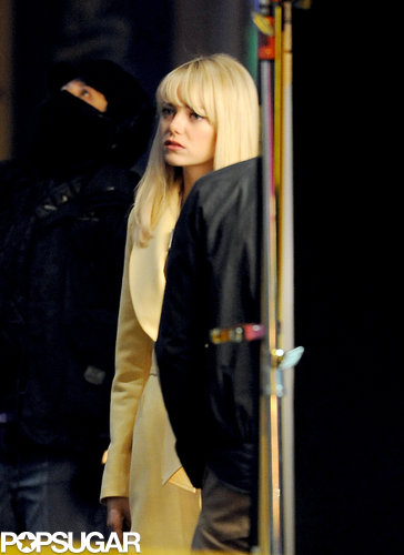 Emma Stone and Andrew Garfield Spend a Late Night on Set Emma Stone and Andrew Garfield Spend a Late Night on Set