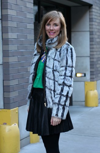 Furry Bomber & Statement Necklace