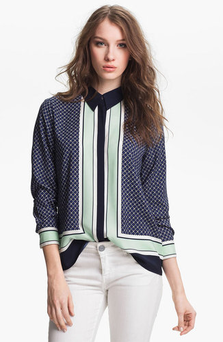 Vince Camuto 'Geo Floral' Print Blouse