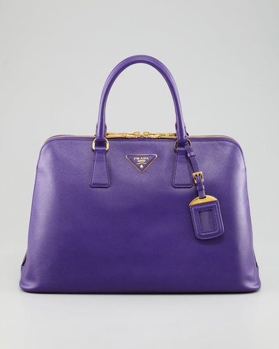 Prada Saffiano Lux Two-Way Zip Satchel Bag