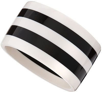 R.J. Graziano Black & White Striped Bangle