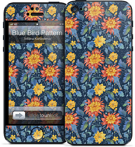 The Blue Bird Pattern ($15) skin for iPhone 5 looks like it was inspired by the Arts and Crafts movement.
The Blue Bird Pattern ($15) skin for iPhone 5 looks like it was inspired by the Arts and Crafts movement.