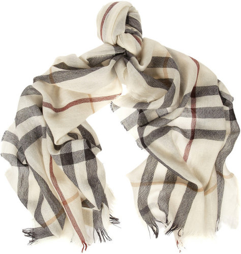 Burberry Shoes & Accessories Checked merino wool and cashmere-blend scarf