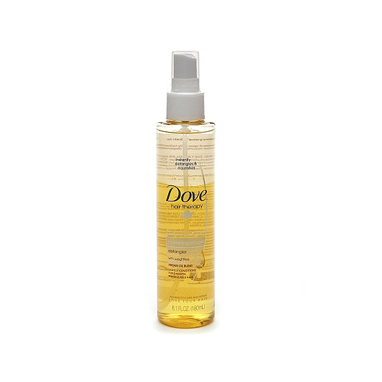 Using an oil as a leave-in conditioner may seem like a greasy mess, but such is not the case with Dove's Nourishing Oil Care Detangler Spray ($6). It disappears in an instant on wet strands; just make sure to focus the product on your ends to avoid a weighed-down look.
Using an oil as a leave-in conditioner may seem like a greasy mess, but such is not the case with Dove's Nourishing Oil Care Detangler Spray ($6). It disappears in an instant on wet strands; just make sure to focus the product on your ends to avoid a weighed-down look.