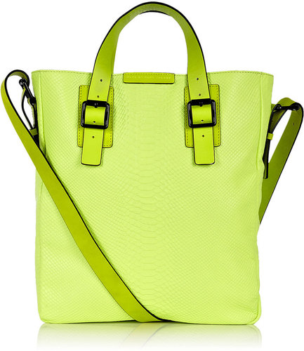 Marc by Marc Jacobs Neon Yellow Python Print Leather City Tote