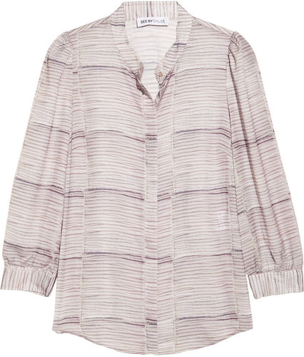 See by Chloé Printed crepe de chine blouse
