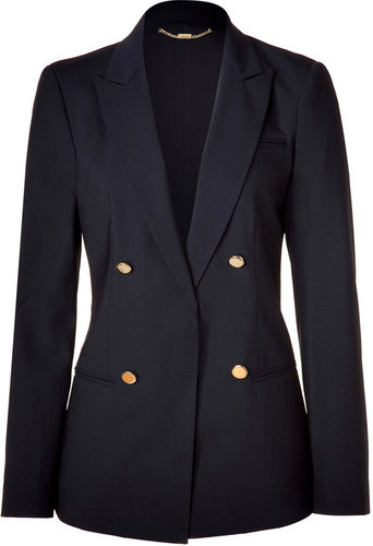 DKNY Black Double-Breasted Wool Blazer